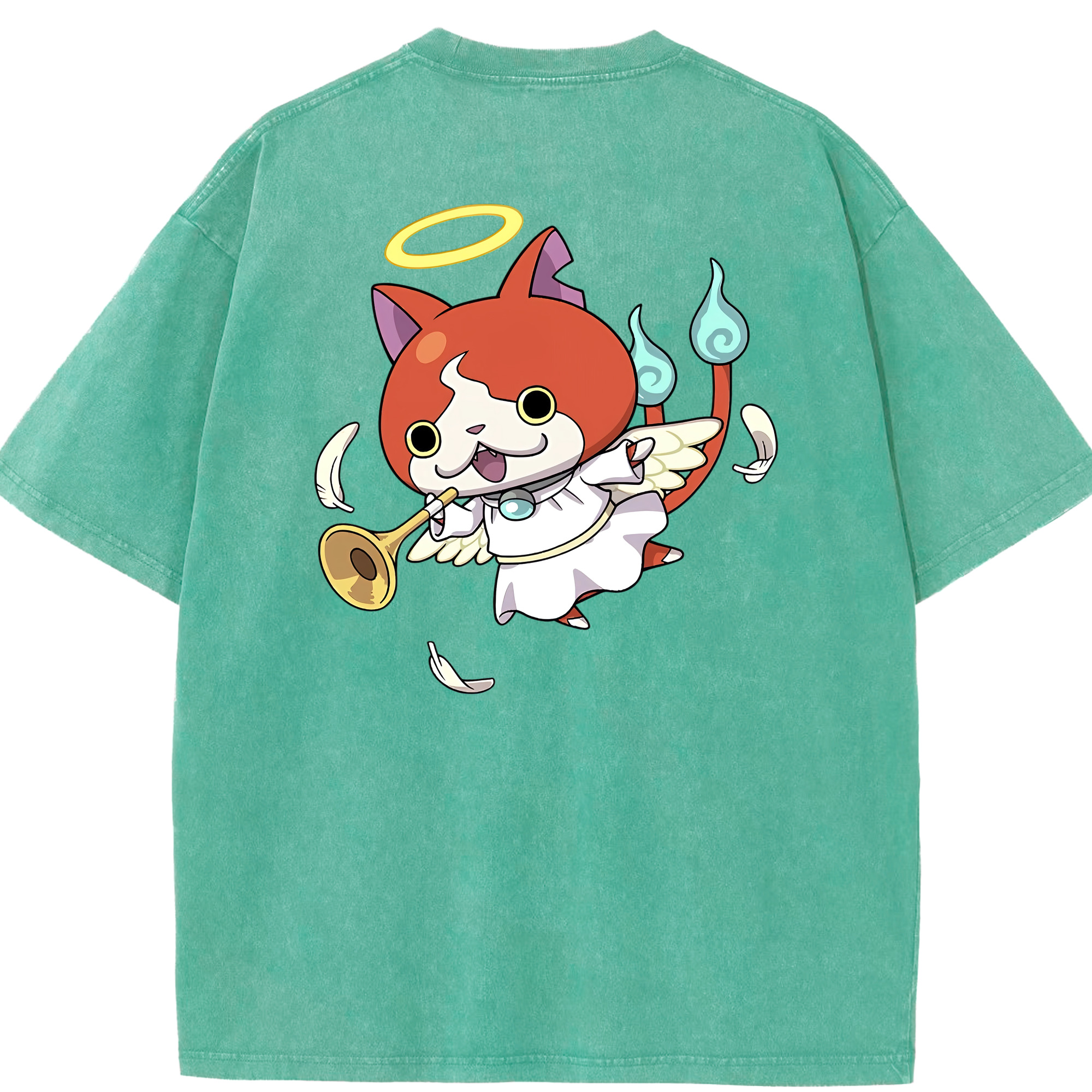 （画像用） 妖怪ウォッチ Yo-kai Watch 綿100% ヴィンテージ風 半袖Tシャツ（背面プリント）